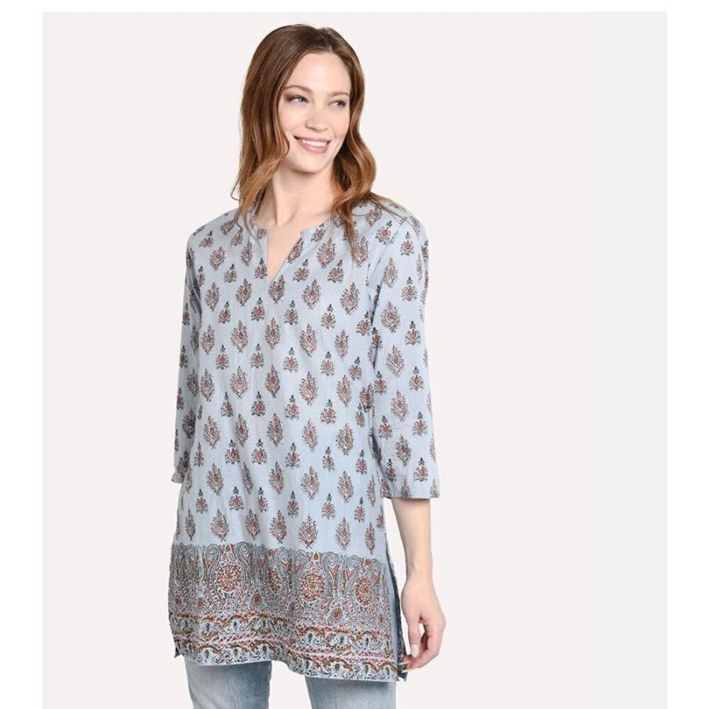 Roller Rabbit Printed Split Neck August Kurta Tun… - image 1
